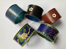 alte chinesische Serviettenringe Cloisonne, Konvolut
