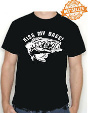 KISS MY BASS ' Angeln T-Shirt / KURS / KARPFEN / HECHT / STANGE / ZELT / WEIHNACHTEN / L