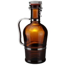 Biersiphon 2L, Braun - Glaskaraffe für Selbstgebrautes Bier