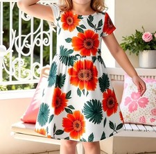 Niedliches Blumen Mädchenkleid  Gr.116/122  neu