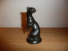 Hübsches kleines Wiesel Marder Iltis aus Metall, sieht aus wie Bronze