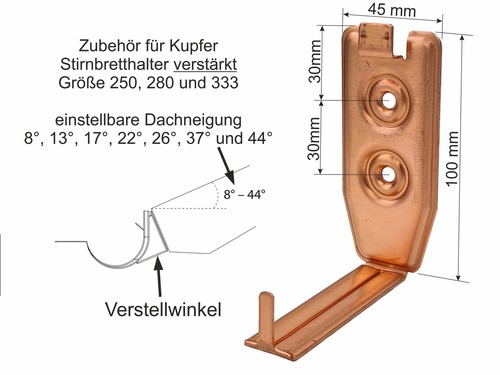 Kupfer stirnbretthalter - kupfer,