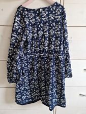 Kinderkleid, dunkelblau mit weißen Blumen, 152; Yumi Girl
