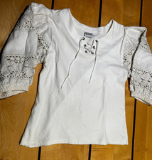 Hess Frackmann**Dirndlbluse**Dirndl-Shirt**naturweiß**Gr. 40**Häkel-Ärmel