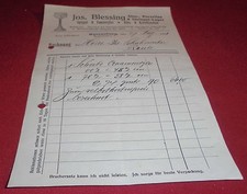 rechnung alt antik jos blessing ravensburg spiegel fenster glas 1921 papier deko