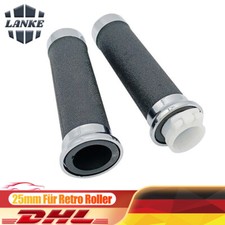 25mm Gasgriffe Schwarz Chrom