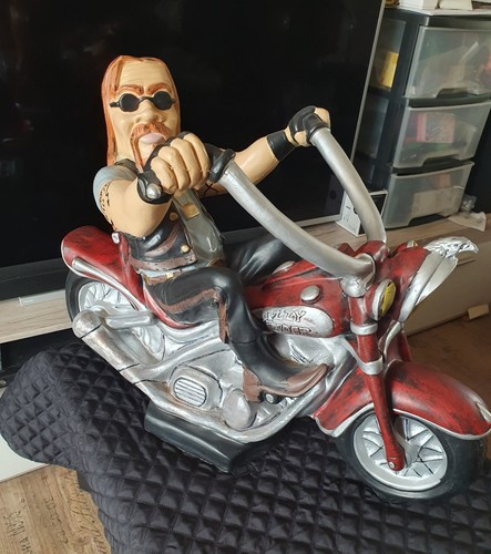 Biker motorrad skulptur - -,