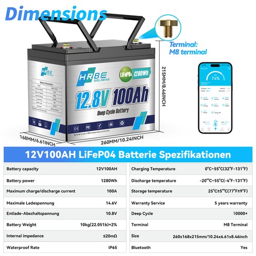 12v 100ah lithium batterie - 100ah,