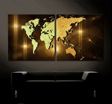 WELTKARTE Abstrakt Leinwand