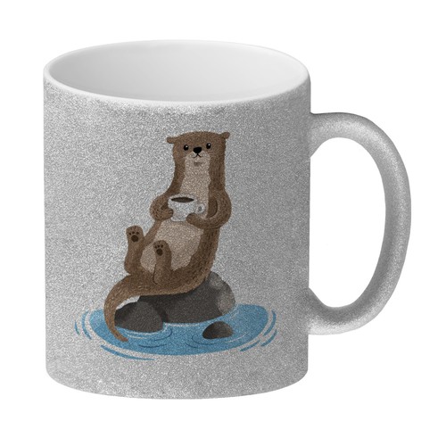 Otter glitzer kaffeebecher - glitzer-kaffeebecher, mit