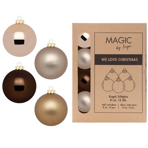 Weihnachtskugeln 8cm glas - 12,