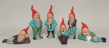 Konvolut Sammlung 6 kleine alte Gartenzwerge Zwerge Wichtel Keramik Ton