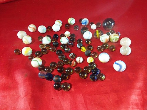 Konvolut alte glas murmeln - alte,
