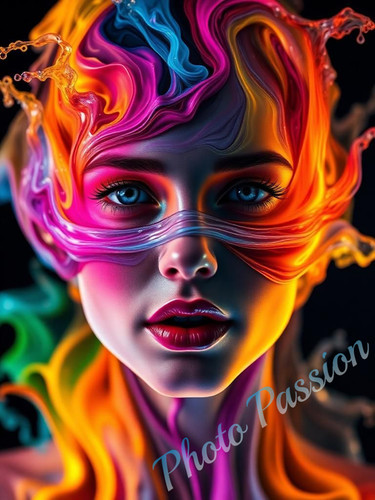 Foto portrait frau - a4, neon