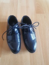 Klassische Schnürschuhe für Jungen Festliche Lackschuhe mit Muster Schwarz GR 24