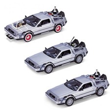 Welly DeLorean 1:24 Trilogy Modellauto Set Zurück in die Zukunft Teil 1-3