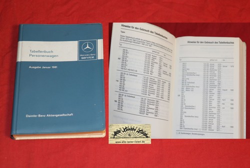 Mercedes benz tabellenbuch - benz,