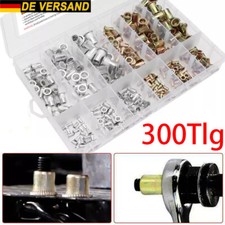 300tlg Blindnietmuttern Set Edelstahl Flachkopf Nietmutter Gewindeniete M3 - M10