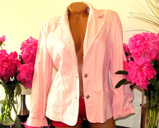 Damen Blazer Jackett Jacke Abend Cardigan Baumwolle Hell ROSA 40 Fest Party