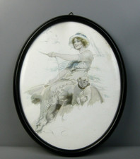 alte Jugendstil Grafik Dame