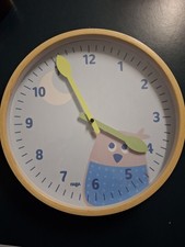 Kinderzimmeruhr Mit Holzrahmen Eule, Funktioniert