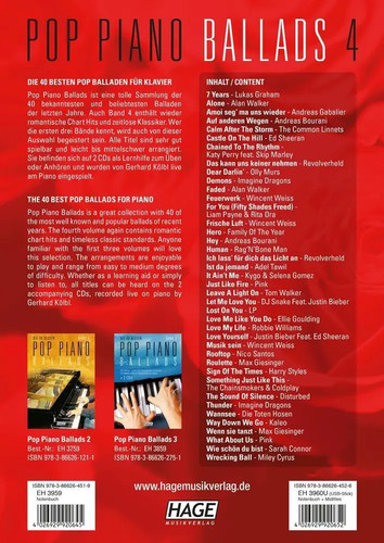 Pop piano ballads mit 2 - ballads, (mit