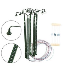 5*Stk Modell Bahnleuchten Gittermastleuchte Spur H0 Licht Layout Modellbau Deko