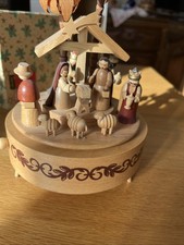 Spieluhr Erzgebirge Richard Glässer Spieldose Krippe Stille Nacht. Spielt gut. 