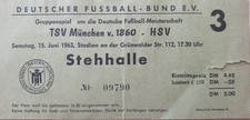 Ticket    TSV 1860 München - Hamburger SV     Meisterschaftsendrunde 1963