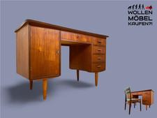 WMK I Stilvoller skandinavischer Mid-Century Schreibtisch in Teakholz , freistel