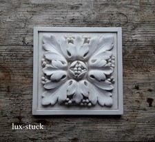Gips Dekor Stuckdekor Barock Rosette Ornament Verzierung Wanddeko Relief Bild