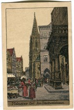 Künstler Litho Steindruck Münster,Am Stadtweinhaus 1918