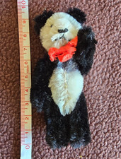 Schuco Panda Bär 9cm Vintage alt Blechkörper Mohair schwarz/weiß