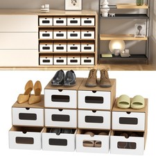 10/20X Schuhboxen Schuhorganizer Schuhkarton Karton Stapelbar Aufbewahrung Pappe