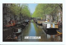 Ak Amsterdam, Hausboote auf der Bloemgracht um 2001