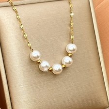 Damen halskette perle - damen, gold