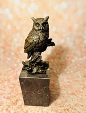 Bronze Eule Skulptur Uhu Figur