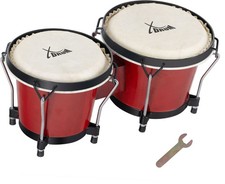 XDrum 6" und 7" Latin Bongos Trommeln Percussion Instrument Natur Holz Drums Set