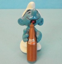 Durstiger Schlumpf FANTA Flasche mit Aufdruck promo smurf  pub Werbung SCHLEICH