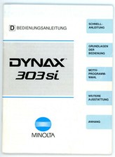 Kamera Bedienungsanleitung MINOLTA DYNAX 303si User Manual Anleitung (Y2073