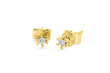 Kleine Diamant Ohrstecker - 375er 9K Gelbgold 0,05ct Diamantohrstecker