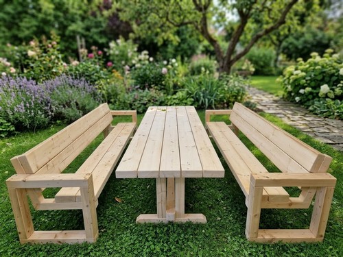 Gartentisch mit bänken - gartentisch,