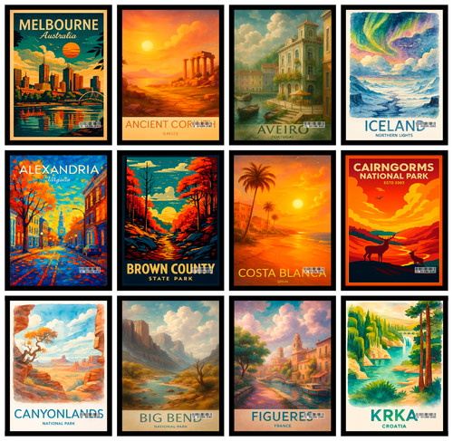 Weltstädte reise poster druck - weltstädte,