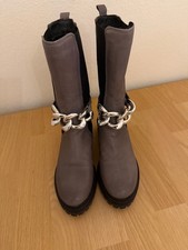 G.K. Mayer Stiefel 39 Schuhe Echtleder GK Mayer grau / silber