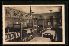 AK Oberwiesenthal, Jagdzimmer im Gasthaus Fichtelberghaus, Innenansicht 