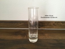Rosenvase, Blumenvase, Einzelvase, Glas transparent mit Gravur