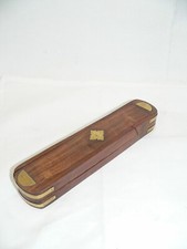 Griffelkasten aus Thailand Teakholz Messing Holz handgefertigt 