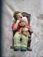 Gilde Clowns, Schaukelstuhl mit Teddy , Zust. sehr gut, 12x6x9cm, mehrfarbig