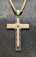 585/14K Gelb-Weißgold Kreuz