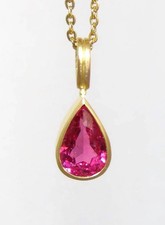 pink Turmalin Anhänger 750 Gold, rosa Turmalinanhänger, 18k Gold, Unikatschmuck